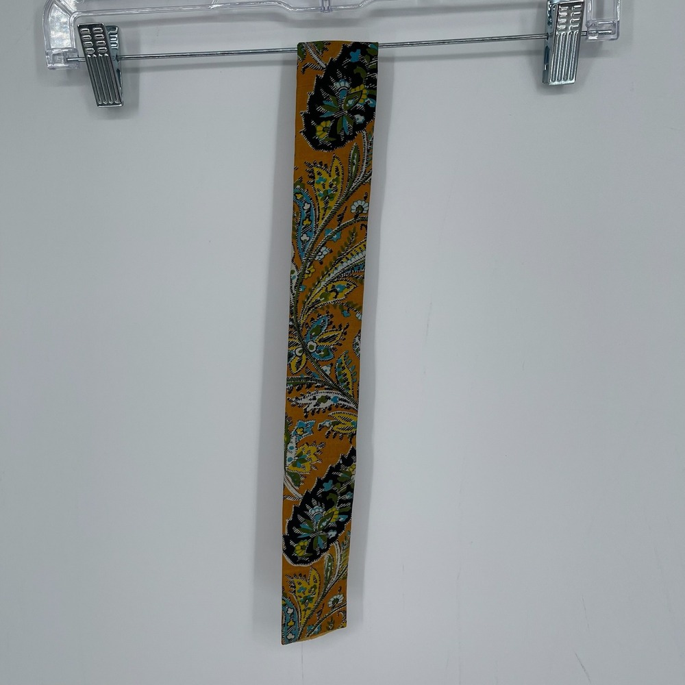 Vintage Men's Gold Yellow Paisley All Silk Formal Suit‎ Skinny Necktie One Size